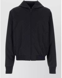 Gucci - Gg Cotton Jacket Hooded Ribbed Cuffs Hem - Lyst
