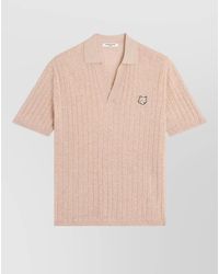 Maison Kitsuné - Linen Cotton Polo Shirt Short Sleeves - Lyst