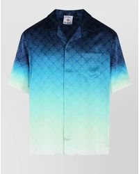 CASABLANCA - Circuit Monogram Silk Shirt Short Sleeves - Lyst