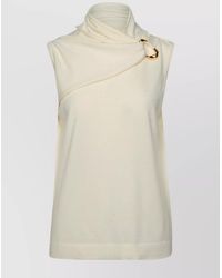 Jil Sander - Virgin Wool Draped Knitted Turtleneck Tank Top - Lyst