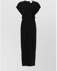 P.A.R.O.S.H. - Draped V-Neck Batwing-Sleeve Maxi Dress - Lyst