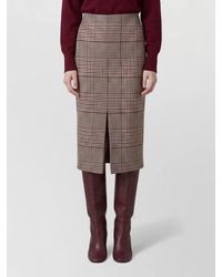 FEDERICA TOSI - Wool Glen Plaid High-Rise Midi Pencil Skirt - Lyst