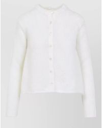 Loewe - Crew Neck Cardigan Straight Fit Textured Knit Ribbed - Lyst