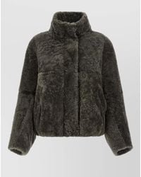 Brunello Cucinelli - Cropped Lambskin Fur Coat Relaxed Cut - Lyst