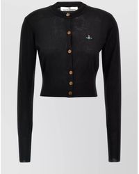 Vivienne Westwood - Silk Virgin Wool Cropped Crewneck Cardigan - Lyst