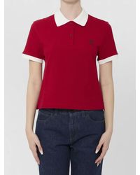 Versace - Cotton Cropped Short-Sleeve Polo Shirt - Lyst