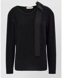 Alberta Ferretti - Cashmere Ribbed Crew-Neck Long-Sleeve Bow Sweater - Lyst