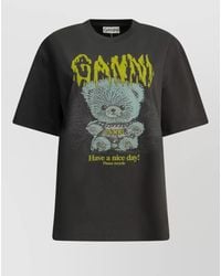 Ganni - Organic Cotton Crew-Neck T-Shirt - Lyst