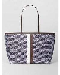 Tory Burch - Racer Pattern Tote Bag Dual Handles - Lyst
