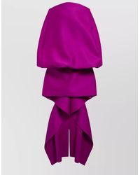 Balenciaga - Silk Wool Off-Shoulder Draped Mini Dress - Lyst