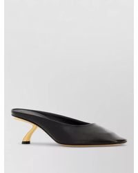 Ferragamo - Leather Safi 55 Mules Sculptural Heel Closed Toe - Lyst
