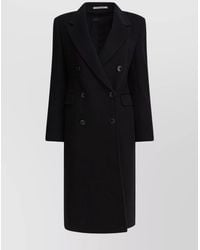 Tagliatore - Longline Double-Breasted Coat Notched Lapels - Lyst