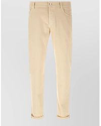 Brunello Cucinelli - Logo Embroidery Straight Leg Stretch Denim Jeans - Lyst