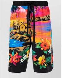 Dolce & Gabbana - Tropical-Print Cotton Bermuda Shorts - Lyst