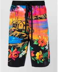 Dolce & Gabbana - Tropical-Print Cotton Bermuda Shorts - Lyst