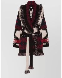 Alanui - Belted Cardigan Long Sleeves Patterned Fringe - Lyst
