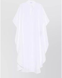 120% Lino - Linen Kaftan Dress Loose Silhouette V Neckline - Lyst