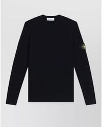 Stone Island - Crew Neck Long Sleeve Ribbed Sweater - Lyst
