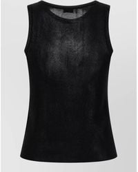 Saint Laurent - Viscose Cropped Tank Top - Lyst