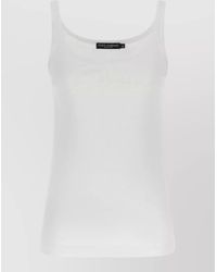 Dolce & Gabbana - Cotton Logo-Embroidered Tank Top - Lyst