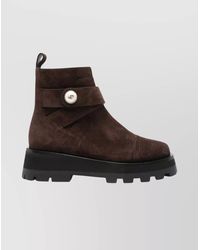 Jimmy Choo - Suede Faux Pearl-Embellished Ankle Boots - Lyst