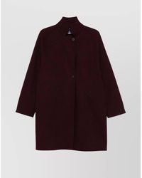 Harris Wharf London - Wool Coat With High Neck And Raglan Sleeves - Lyst