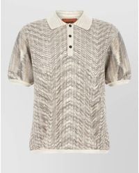 Missoni - Zigzag Knit Polo Shirt Ribbed Collar - Lyst