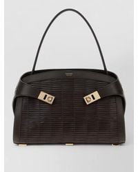 Ferragamo - Leather Hug Tote Bag Metal Hardware Top Handle - Lyst