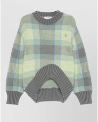 The Attico - Wool Crewneck Sweater Casual Check Pattern - Lyst