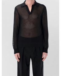 Tom Ford - Cotton Silk V Neck Mesh Knit Sweater - Lyst