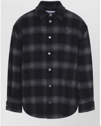Off-White c/o Virgil Abloh - Flannel Wool Overshirt Padded Coat - Lyst