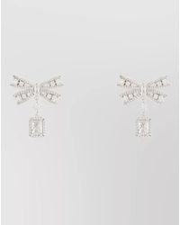 Self-Portrait - Bow Crystal Dangle Earrings Statement Design - Lyst