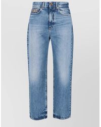 Versace - Denim Distressed Straight-Leg Jeans - Lyst