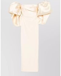 Solace London - Floris Maxi Dress Off Shoulder Satin - Lyst