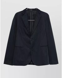 Emporio Armani - Cotton Single-Breasted Coat - Lyst