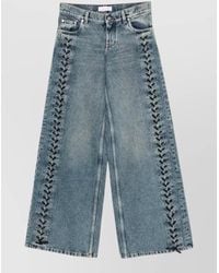 Stella McCartney - Denim Lace-Up Low-Rise Wide-Leg Jeans - Lyst
