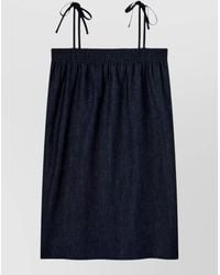 A.P.C. - Iris Denim Dress Mini Straps Bows Neckline - Lyst
