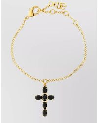 Dolce & Gabbana - Crystal Cross Bracelet Adjustable Chain Design - Lyst