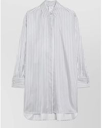 Max Mara - Striped Long Sleeve Shirt Buttoned Cuffs - Lyst