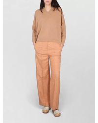 Alysi - Wide Leg Pants High Rise Back Pockets - Lyst