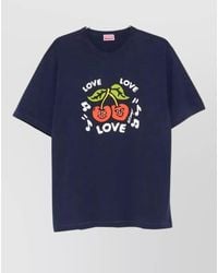 KENZO - Cotton Printed Crewneck T-Shirt - Lyst