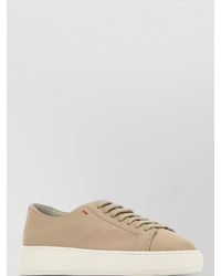 Santoni - Leather Lace Up Low Top Platform Sneakers - Lyst