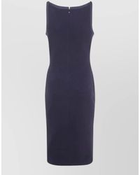 Emporio Armani - Cotton Dress Knee Length Ribbon Trim - Lyst