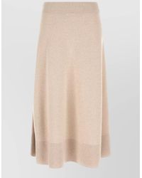 Agnona - Cashmere High-Rise Flared Midi Knitted Skirt - Lyst
