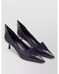 Prada - Kitten Heel Pointed Toe Leather Pumps - Lyst