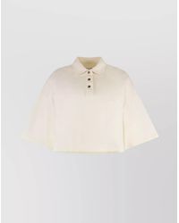 Bottega Veneta - Cotton Cropped Polo Shirt - Lyst