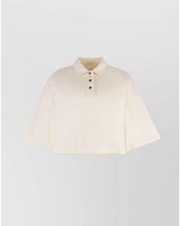 Bottega Veneta - Cotton Cropped Polo Shirt - Lyst