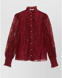 Alice + Olivia - Eugenia Embroidered Lace High Neck Blouse - Lyst