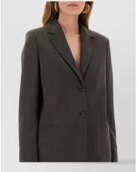 Moschino - Longline Jacket With Front Pockets And Notched Lapels - Lyst