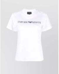 Emporio Armani - Cotton Logo Print Short-Sleeve T-Shirt - Lyst